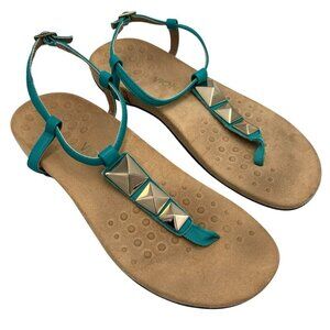 Vionic Womens Nala Teal Toe Post Sandals 10.5 ? Studded Turquoise Thong Beach